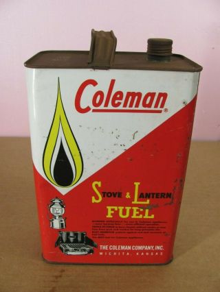 VINTAGE COLEMAN STOVE AND LANTERN FUEL 1 GALLON CAN 2