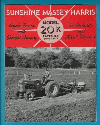 Sunshine Massey Harris 20k Tractor 4 Page Brochure