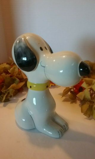 Vintage Snoopy Figural Ceramic Bank By Quadrifoglio Made In Italy 1969