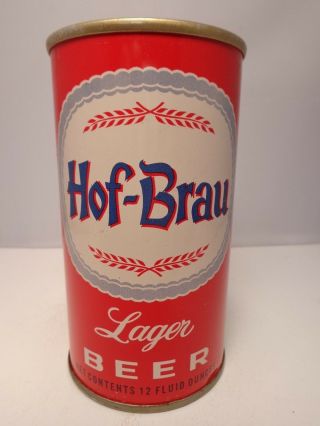 Hof Brau Lager Straight Steel Pull Tab Beer Can 76 - 23 Maier Brewing La. ,  Ca.