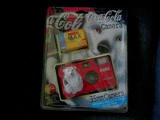 Vintage Coca Cola Polar Bear 35 Mm Camera With Film In Package