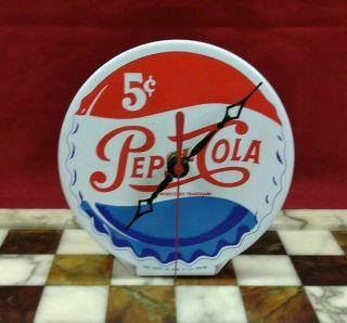 Rare Ande Rooney Porcelain Pepsi - Cola Sign Clock Vintage 1988