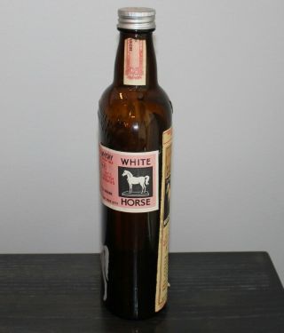 1945 White Horse Cellar Blended Scotch Whiskey Brown Glass Bottle 4/5 Quart vtg 6