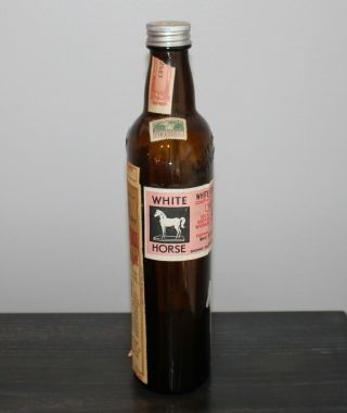 1945 White Horse Cellar Blended Scotch Whiskey Brown Glass Bottle 4/5 Quart vtg 8