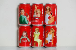 2011 Coca Cola 6 Cans Set From The Netherlands,  125 Years
