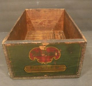 Wooden Cal Pack Del Monte Prunes Fruit Box Crate Storage Decor Crate