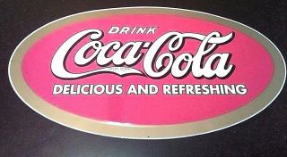 Old Stock Coca - Cola Embossed Metal Sign 28 1/2 " X 16 " Vintage