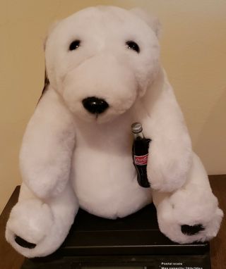1993 Coca - Cola Plush Bear With Coke Bottle And Tag Great Christmas Gift