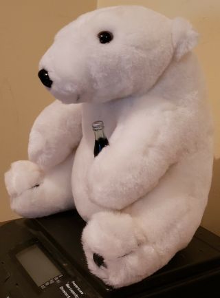 1993 Coca - Cola Plush Bear with Coke Bottle and tag Great Christmas Gift 2