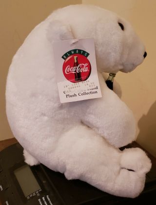 1993 Coca - Cola Plush Bear with Coke Bottle and tag Great Christmas Gift 4