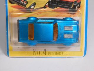 Matchbox Superfast Pontiac Firebird Dark Blue / Amber Windows On Nm Card