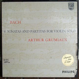 Rare Arthur Grumiaux Bach 6 Sonatas And Partitas - Vinyl - German Release