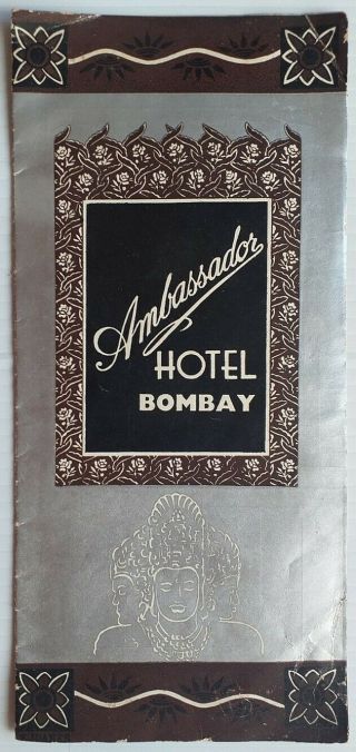 India Ambassador Hotel Bombay Vintage Brochure
