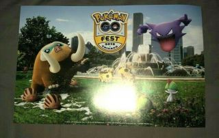 Pokemon Go Fest 2019 Rare Poster From Chicago Sunday June 16th