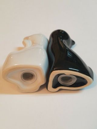 Kitty Cat Salt And Pepper Shakers White Black Set Ceramic Glossy Finish EUC 3