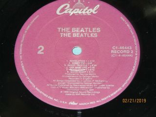 1988 Purple Label Press w/ Inserts 2 LP Set: The Beatles - The Beatles - Capitol 8