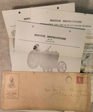 Antique Case Threshing Machine Tractor Company 1920 Service Instructions Envelop