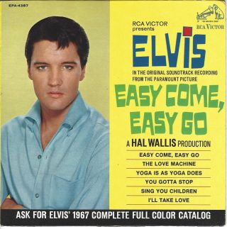 Elvis Presley Easy Come Easy Go 45 With Picture Sleeve Rca Victor Epa - 4387