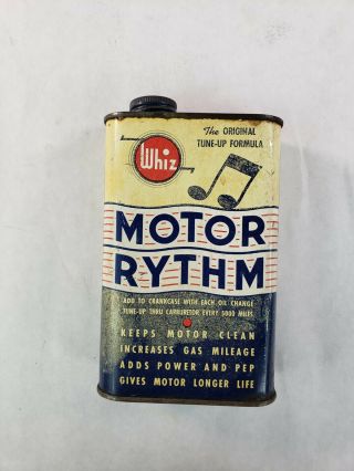 Vintage Whiz Motor Rythm Tin Advertising Can Gas Oil 16 Oz.  See Pictures