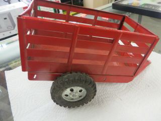 Vintage Tonka Toys Pressed Steel Utility Trailer,  Red,  50 - 60s