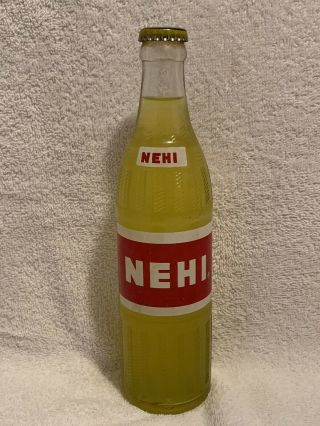 Full 12oz Nehi Lemon Sour Red And White Acl Soda Bottle Shelby,  N.  C