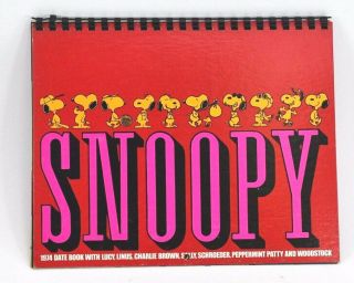 Peanuts: Very Groovy 1974 Date Book Calendar Charlie Brown Snoopy Lucy Linus