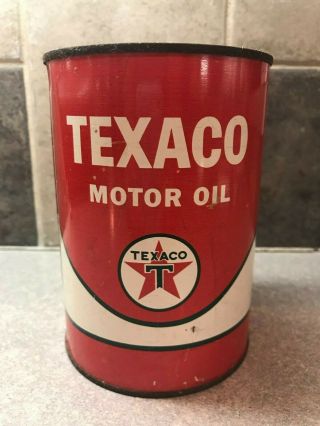 Vintage 1962 Texaco Red Metal Quart Oil Can