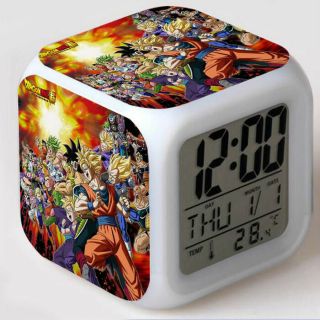 Japan Anime Dragon Ball Z Son Goku 7 Color Change Digital Alarm Clock Time Clock