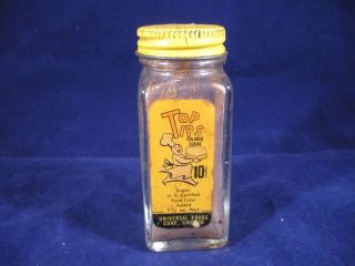 Vintage Tip Tops Colored Sugar 10c Glass Bottle