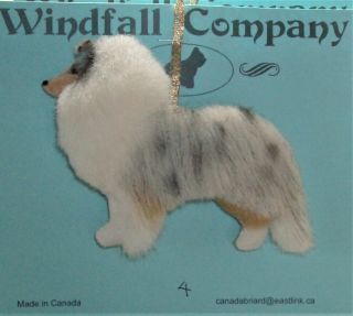 Blue Merle Shetland Sheepdog Sheltie Dog Soft Plush Christmas Ornament 4 By Wc