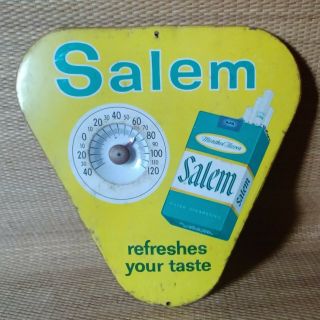Vintage Salem Cigarettes Thermometer Metal Tin Advertising Sign