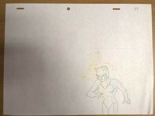 Batman The Animated Series Catwoman Production Drawing Pencils Animation Cel A6
