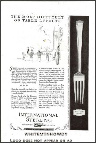 1924 International Theseum Sterling Silverware Flatware Print Ad Advertising