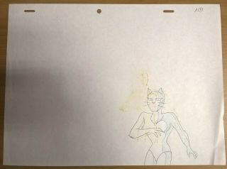 Batman The Animated Series Catwoman Production Drawing Pencils Animation Cel A9