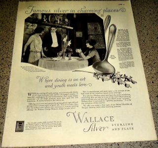 1924 Wallace Hostess & Orange Blossom Flatware Silverware Ad Vintage Advertising