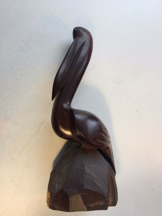 Sonoran Desert Ironwood Carving Large Pelican Bird Sculpure Dense Heavy Wood USA 3