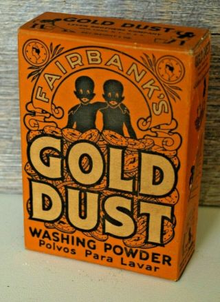Vintage Fairbanks Gold Dust Washing Powder Nos 5 Oz Box Black Americana