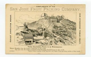 San Jose California Fruit Packing Company 1880 