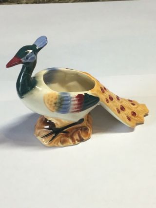 Vintage Ceramic Peacock Figurine Made In Japan