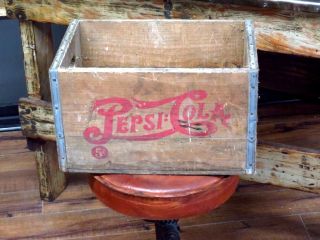 Vintage Pepsi Cola Double Dot Soda Crate Good Shape Use For Cd And Dvd Holder