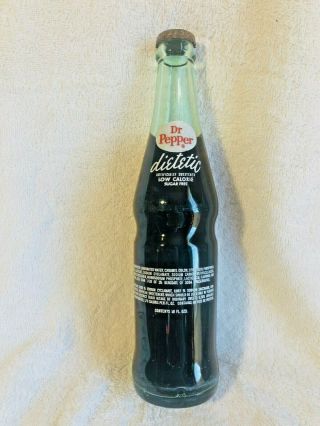 Dr Pepper Dietetic Bottle Full 10oz 1960s 2
