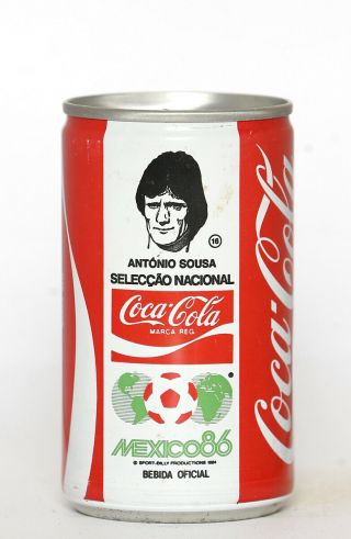 1986 Coca Cola Can From Portugal,  Mexico 86 / No 16 Antonio Sousa