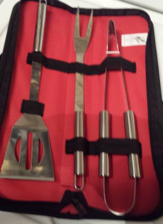 Coca - Cola 3 Piece Bbq Utensil Set With Red Bag -