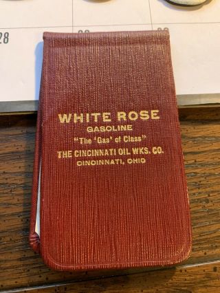 Antique White Rose Gasoline Anticarbo Oil Cincinnati O Advertising