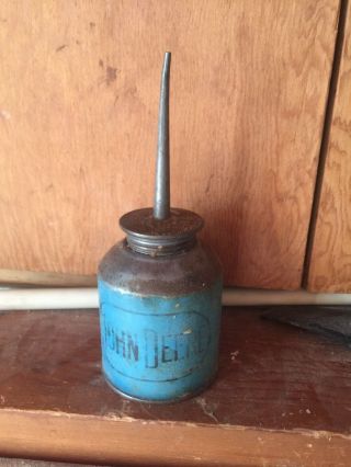 Vintage Rare John Deere Blue Oiler Oil Can