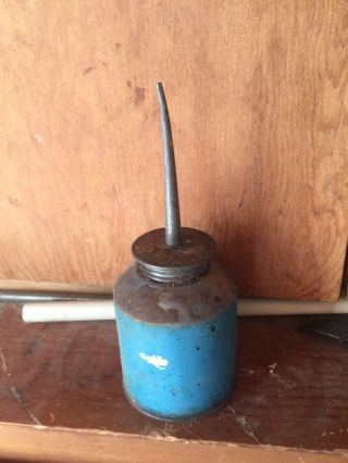 Vintage RARE JOHN DEERE Blue Oiler Oil Can 3