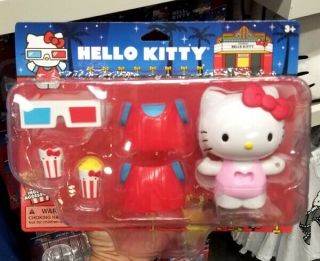 Authentic Universal Studios Hello Kitty At The 3d Movies Dress Up Toy Figure Set
