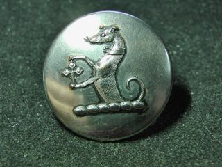 Demi - Greyhound Holding Trefoil 26mm Silver Livery Button D.  H.  Dawes 1830 Only
