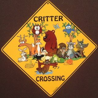 Critter Crossing Sign 16 1/2 By 16 1/2 Animals Bear Decor Novelty Signs Art