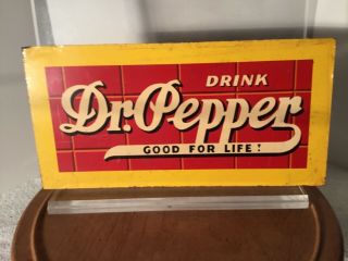 Small Vintage Tin Dr.  Pepper Sign With Bright Graphics